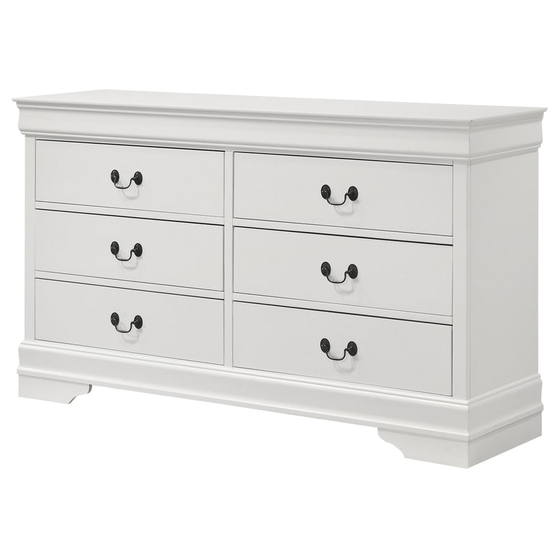 Coaster Furniture Louis Philippe White 6 Drawer Dresser