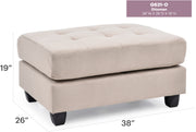 Glory Furniture Malone Aqua Ottoman