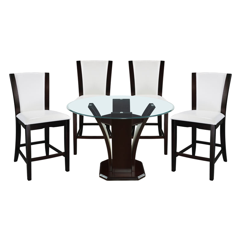 Home Elegance Daisy White Espresso 5pc Counter Height Set