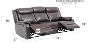 Glory Furniture Ward Putty Faux Leather Double Reclining Sofa