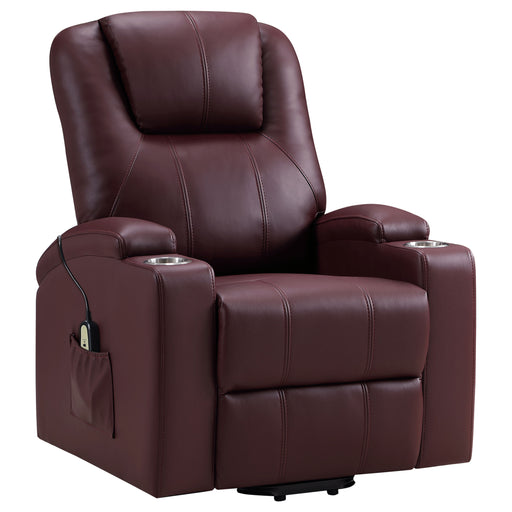 Coaster Furniture Armstrong Red Power Lift Massage Recliner