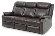 Glory Furniture Ward Red Faux Leather Double Reclining Sofa