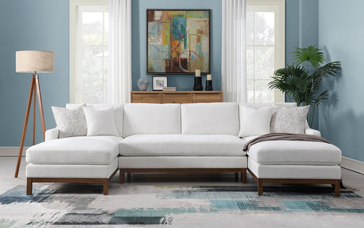 Acme Furniture Valiant Ivory Sectional Sofa with 4 Pillows
