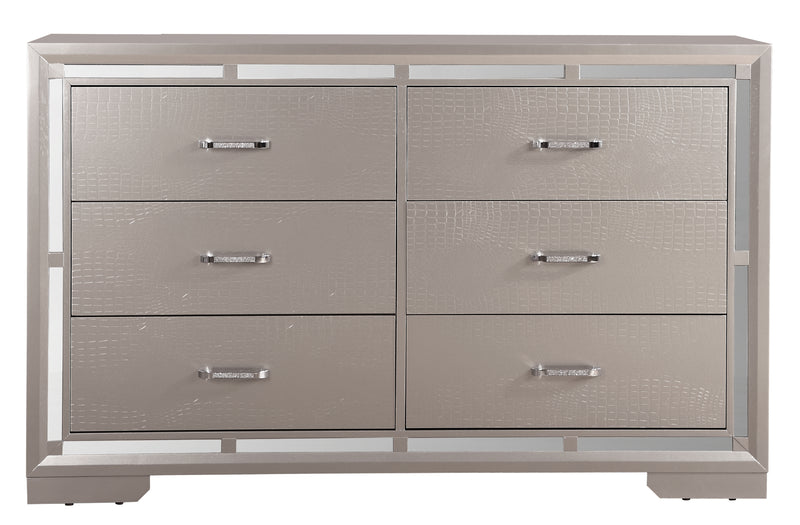 Glory Furniture Alana Silver Champagne Dresser
