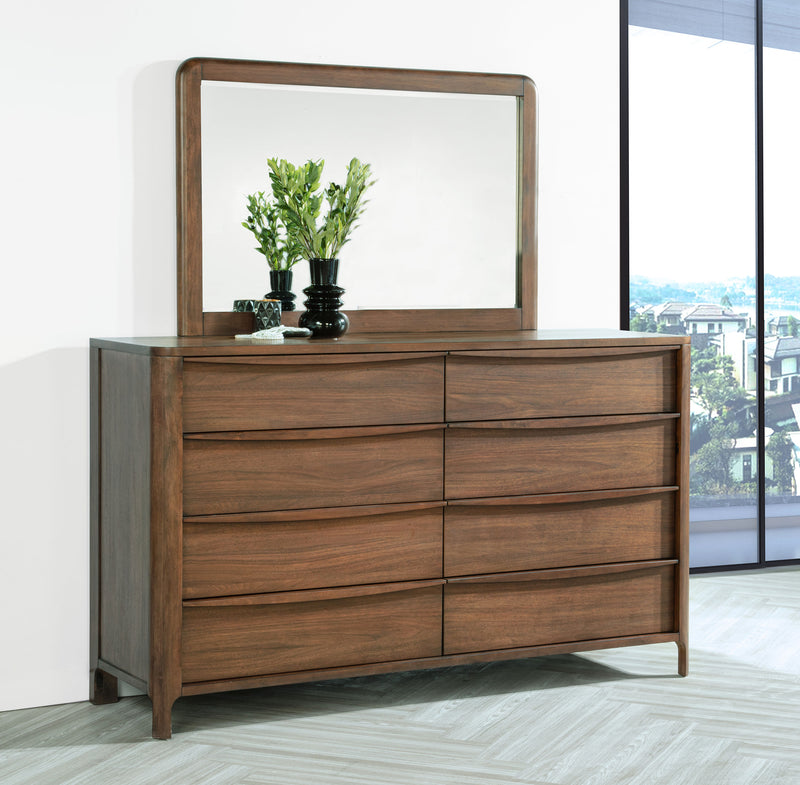Coaster Furniture Maderia Walnut Brown Dresser and Mirror