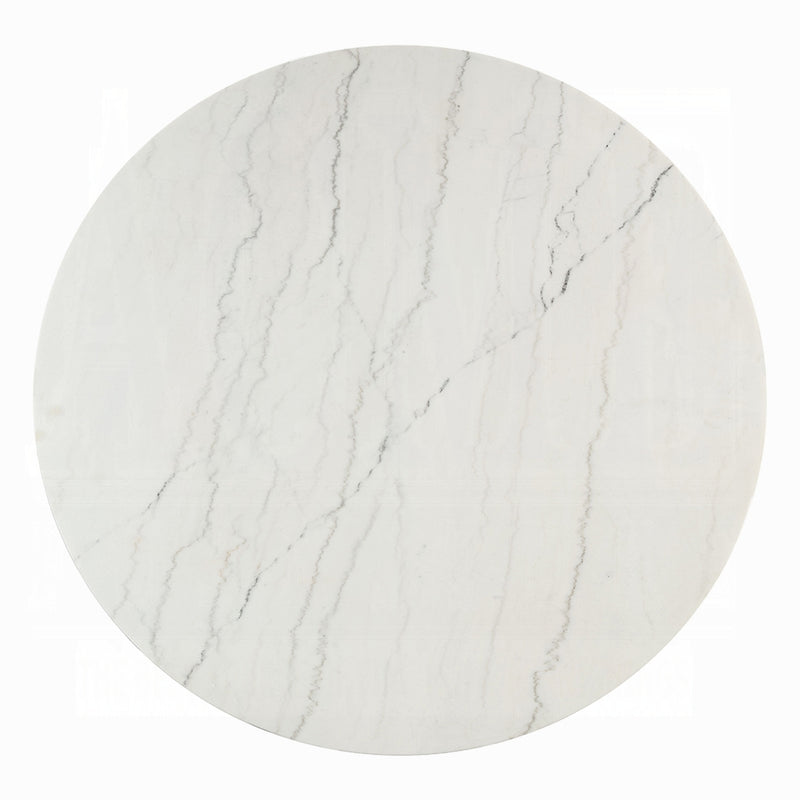 Acme Furniture Edwyn White Natural Espresso Round Dining Table