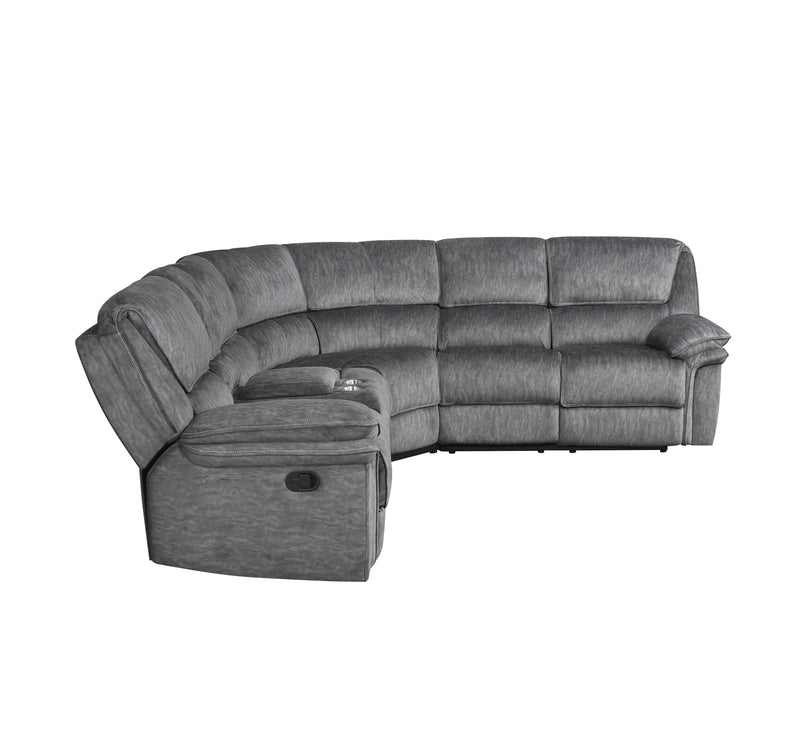Home Elegance Muirfield Gray 3pc Reclining Sectional with Left Console