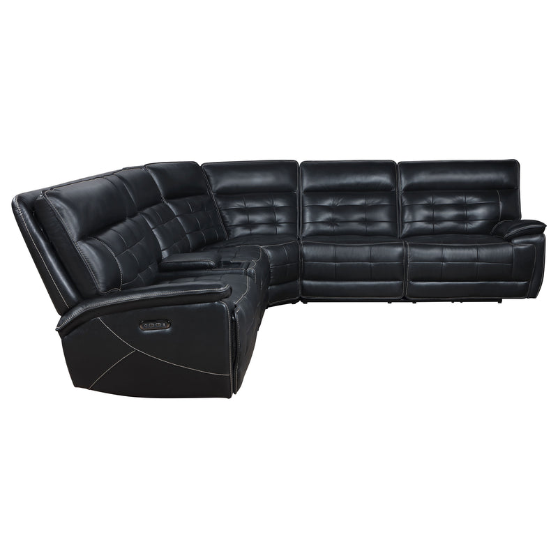 Coaster Furniture Hewitt Black Leather Power Reclining Sectional