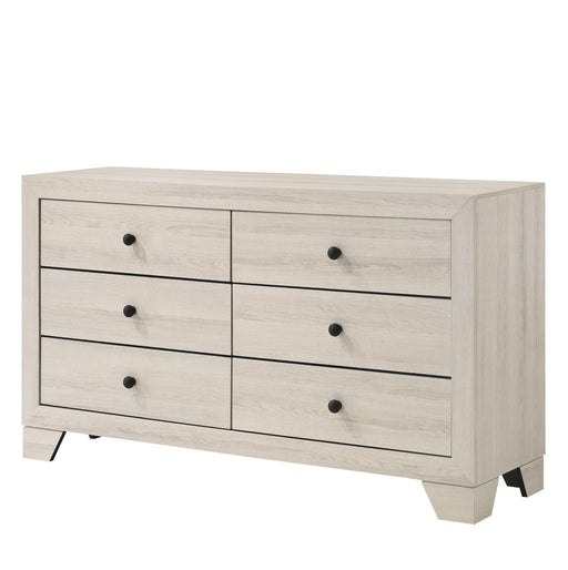 Crown Mark Atticus White Dresser and Mirror