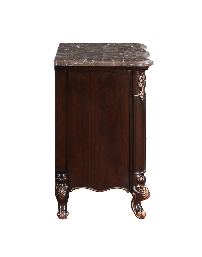 New Classic Furniture Constantine Cherry Nightstand with Marble Top