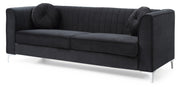 Glory Furniture Delray Black Velvet Microsuede Sofa
