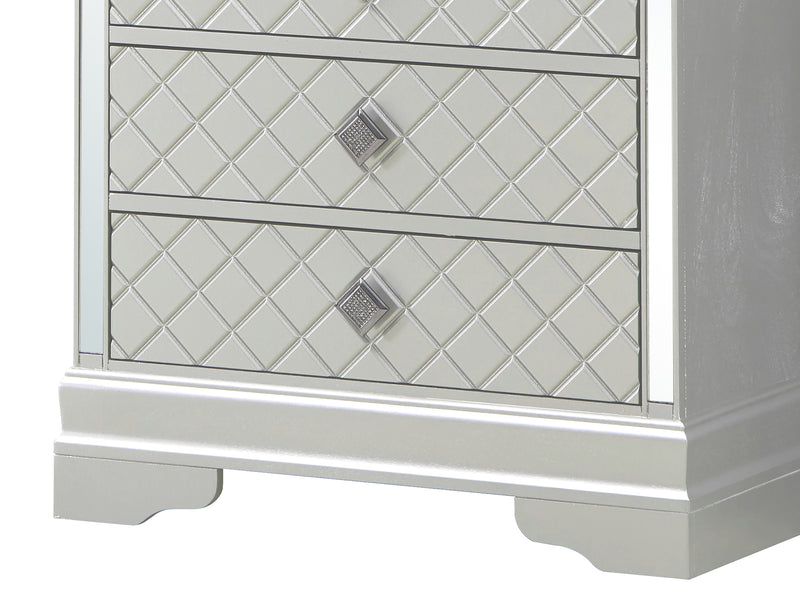 Glory Furniture Verona Silver Champagne 5 Drawers Chest