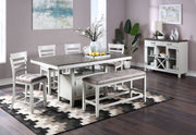 New Classic Furniture Richland White Brown Counter Height Bench