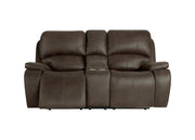 New Classic Furniture Brooking Brown Power Console Loveseat