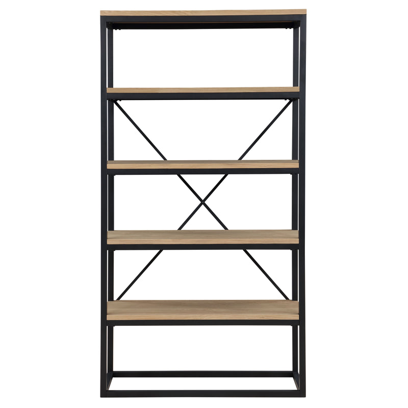 Steve Silver Magnolia Light Brown Black Bookcase