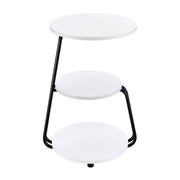 Coaster Furniture Hilly White Black 3 Tier Round Side Table