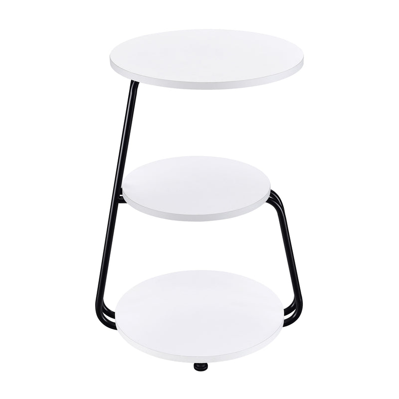 Coaster Furniture Hilly White Black 3 Tier Round Side Table