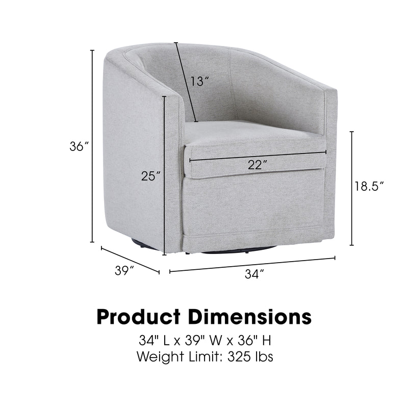 New Classic Furniture Poppy Light Gray Swivel Chair