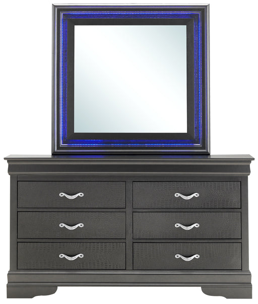 Glory Furniture Lorana Metalic Black LED Dresser and Mirror
