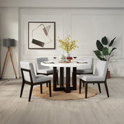 Acme Furniture Edwyn White Natural Espresso Round Dining Table