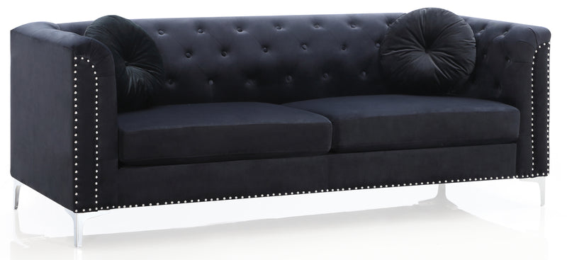 Glory Furniture Pompano Black Velvet Sofa