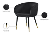 Meridian Furniture Louise Black Velvet Dining Chair