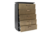 Galaxy Home Allure Black 5 Drawer Chest