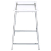 2 Coaster Furniture Jovani Clear Chrome Counter Height Bar Stools