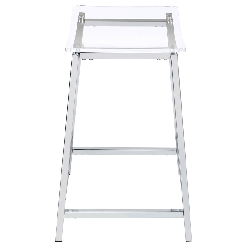 2 Coaster Furniture Jovani Clear Chrome Counter Height Bar Stools