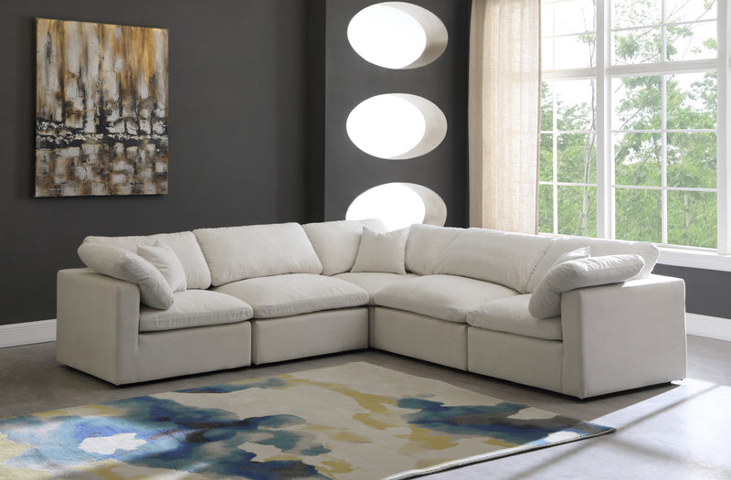 Meridian Furniture Plush Cream Modular 5pc Sectional