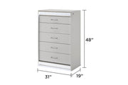 Galaxy Home Glam White 5 Drawer Chest