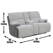 Steve Silver Cyprus Gray Recliner Console Loveseat