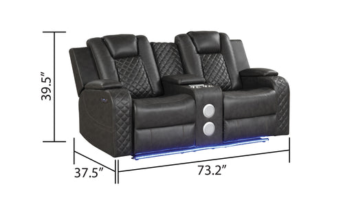 Galaxy Home Benz Ice LED Power Reclining Loveseat
