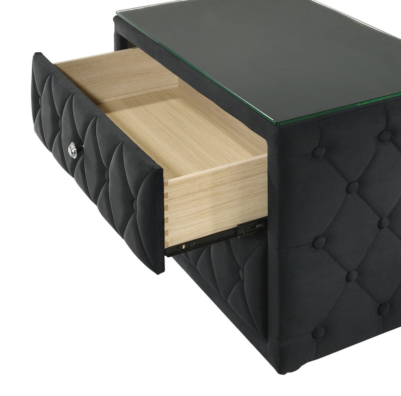 Crown Mark Josephine Black Night Stand