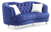 Glory Furniture Jewel Blue Velvet Loveseat