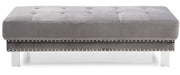 Glory Furniture Derek Gray Velvet Ottoman