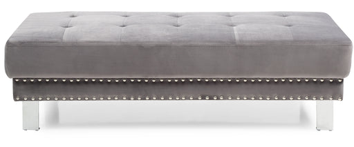 Glory Furniture Derek Gray Velvet Ottoman