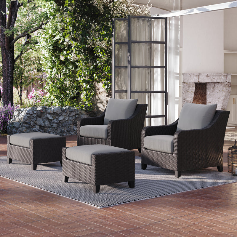 2 New Classic Furniture Skye Gray Outdoor Ottomans