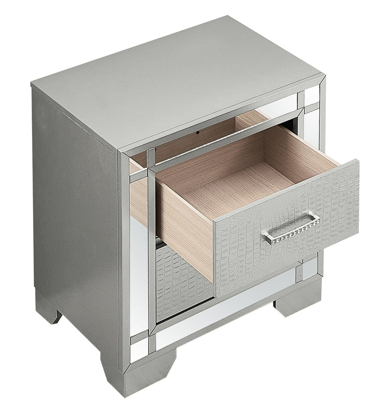 Glory Furniture Madison Silver Champagne Nightstand