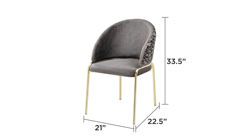 Galaxy Home Onyx Dark Gray Gold Chairs