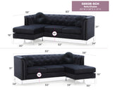 Glory Furniture Pompano Black Velvet Sofa Chaise