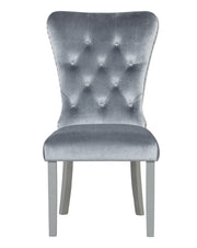 2 Glory Furniture Geneva Gray Silver Champagne Side Chairs