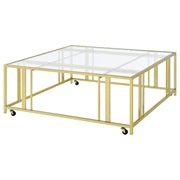 Coaster Furniture Adri Matte Brass Square Coffee Table