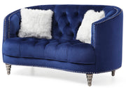 Glory Furniture Dania Blue Velvet Loveseat