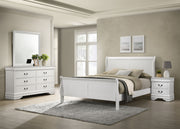 Coaster Furniture Louis Philippe White 4pc Bedroom Set with King Bed