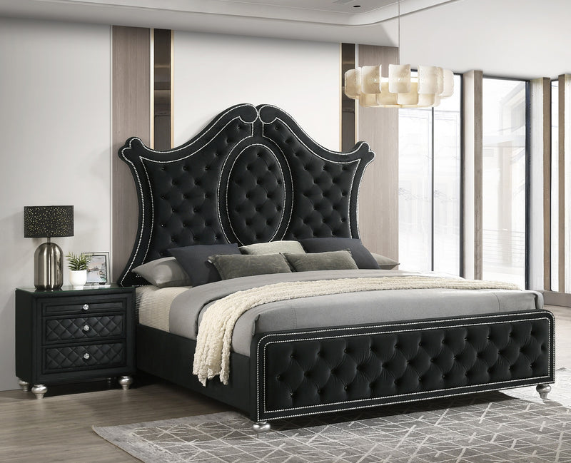 Crown Mark Cameo Black Night Stand