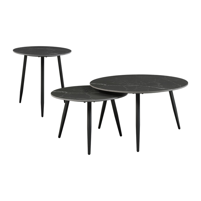 Home Elegance Alaina Black 3pc Occasional Table Set