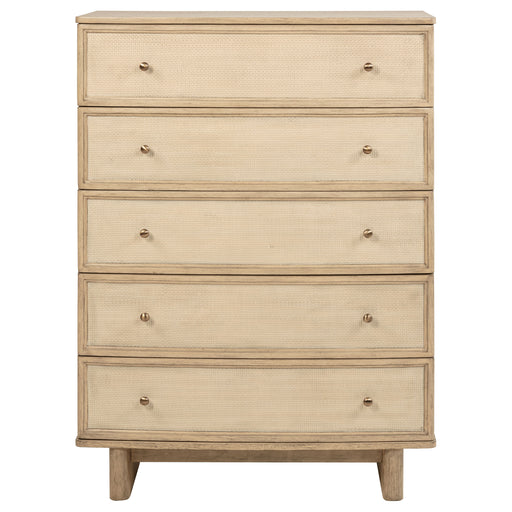 Coaster Furniture Kailani Beige Oak 5 Drawer Chest