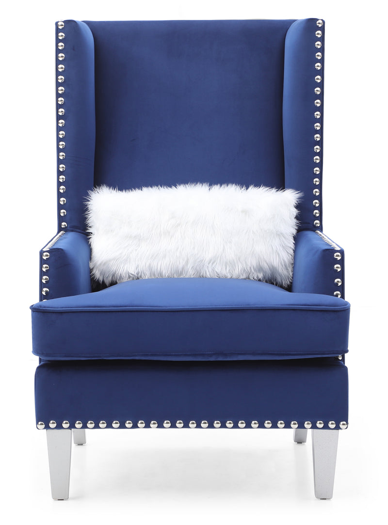 Glory Furniture Wilshire Blue Velvet Chair