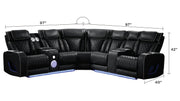 Galaxy Home Fortuner Black Sectional